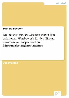 Die Bedeutung des Gesetzes gegen den unlauteren Wettbewerb für den Einsatz kommunikationspolitischen Direktmarketing-Instrumenten (eBook, PDF) - Boecker, Eckhard