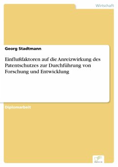 Einflußfaktoren auf die Anreizwirkung des Patentschutzes zur Durchführung von Forschung und Entwicklung (eBook, PDF) - Stadtmann, Georg