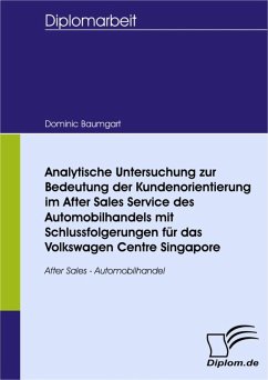Analytische Untersuchung zur Bedeutung der Kundenorientierung im After Sales Service des Automobilhandels mit Schlussfolgerungen für das Volkswagen Centre Singapore (eBook, PDF) - Baumgart, Dominic