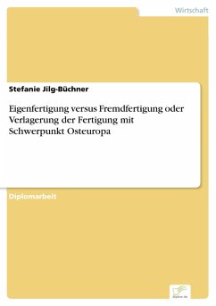Eigenfertigung versus Fremdfertigung oder Verlagerung der Fertigung mit Schwerpunkt Osteuropa (eBook, PDF) - Jilg-Büchner, Stefanie
