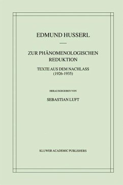 Zur Phänomenologischen Reduktion - Husserl, Edmund;Luft, Sebastian