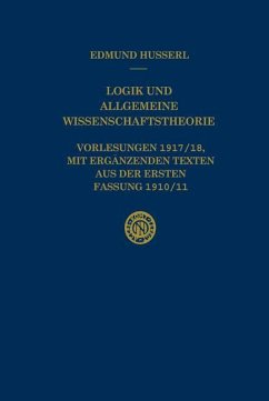 Logik und Allgemeine Wissenschaftstheorie - Husserl, Edmund;Panzer, U.