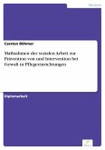 Maßnahmen der sozialen Arbeit zur Prävention von und Intervention bei Gewalt in Pflegeeinrichtungen (eBook, PDF)