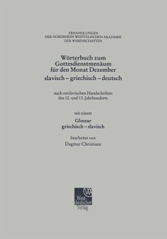 Wörterbuch zum Gottesdienstmenäum für den Monat Dezember slavisch - griechisch - deutsch - Christians, Dagmar