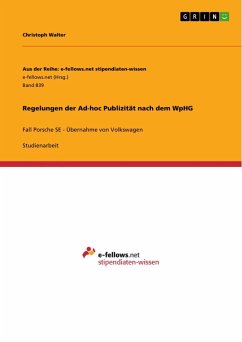Regelungen der Ad-hoc Publizität nach dem WpHG - Walter, Christoph