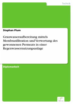 Grauwasseraufbereitung mittels Membranfiltration und Verwertung des gewonnenen Permeats in einer Regenwassernutzungsanlage (eBook, PDF) - Plum, Stephan