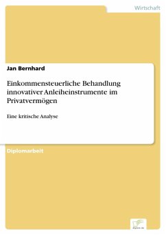 Einkommensteuerliche Behandlung innovativer Anleiheinstrumente im Privatvermögen (eBook, PDF) - Bernhard, Jan