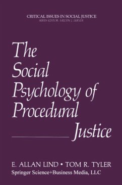 The Social Psychology of Procedural Justice - Lind, E.Allan;Tyler, Tom R.