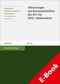 Abkürzungen aus Personalschriften des XVI. bis XVIII. Jahrhunderts (eBook, PDF)