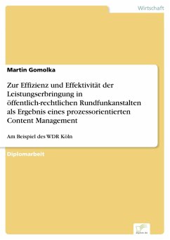 Zur Effizienz und Effektivität der Leistungserbringung in öffentlich-rechtlichen Rundfunkanstalten als Ergebnis eines prozessorientierten Content Management (eBook, PDF) - Gomolka, Martin