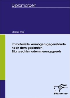 Immaterielle Vermögensgegenstände nach dem geplanten Bilanzrechtsmodernisierungsgesetz (eBook, PDF) - Weis, Marcel