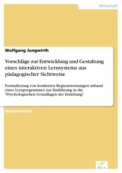 Vorschläge zur Entwicklung und Gestaltung eines interaktiven Lernsystems aus pädagogischer Sichtweise (eBook, PDF) - Jungwirth, Wolfgang