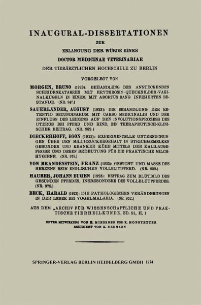 Behandlung des Ansteckenden Scheidenkatarrhs mit Erythrosin-Quecksilber-Vaginalkugeln in einem mit Abortus Bang infizierten Bestande