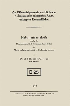 Zur Differentialgeometrie von Flächen im n-dimensionalen euklidischen Raum. Adjungierte Extremalflächen - Gericke, Helmuth