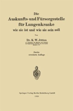 Die Auskunfts- und Fürsorgestelle für Lungenkranke - Jötten, Karl Wilhelm