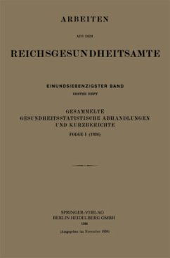 Gesammelte Gesundheitsstatistische Abhandlungen und Kurzberichte - Pohlen, Kurt