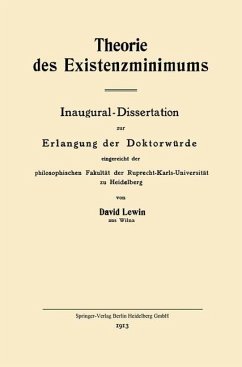 Theorie des Existenzminimums - Lewin, David