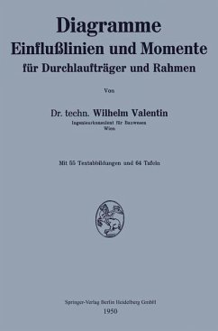 Diagramme Einflußlinien und Momente für Durchlaufträger und Rahmen - Valentin, Wilhelm