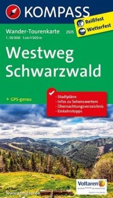 Kompass Wander-Tourenkarte Westweg Schwarzwald