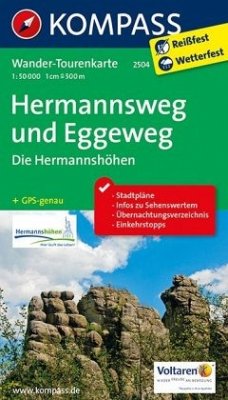 Kompass Wander-Tourenkarte Hermannsweg und Eggeweg