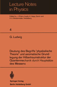Deutung des Begriffs ¿physikalische Theorie¿ und axiomatische Grundlegung der Hilbertraumstruktur der Quantenmechanik durch Hauptsätze des Messens - Ludwig, G.