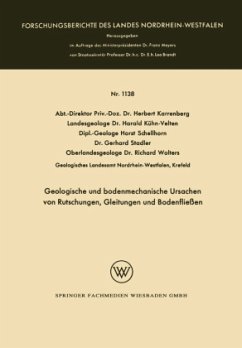 Geologische und bodenmechanische Ursachen von Rutschungen, Gleitungen und Bodenfließen - Karrenberg, Herbert; Kühn-Velten, Harald; Wolters, Richard; Stadler, Gerhard; Schellhorn, Horst