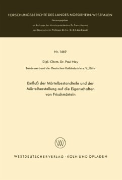 Einfluß der Mörtelbestandteile und der Mörtelherstellung auf die Eigenschaften von Frischmörteln - Ney, Paul