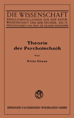 Theorie der Psychotechnik - Giese, Fritz