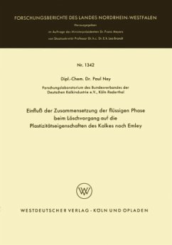 Einfluß der Zusammensetzung der flüssigen Phase beim Löschvorgang auf die Plastizitätseigenschaften des Kalkes nach Emley - Ney, Paul