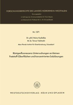 Röntgenfluoreszenz-Untersuchungen an kleinen Feststoff-Oberflächen und konzentrierten Salzlösungen - Kudielka, Heinz