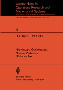 Nichtlineare Optimierung: Neuere Verfahren Bibliographie - Künzi, H.P.;Oettli, W.