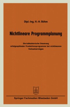 Nichtlineare Programmplanung - Böhm, Hans-Hermann