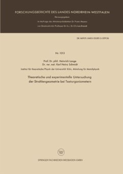 Theoretische und experimentelle Untersuchung der Strahlengeometrie bei Texturgoniometern - Lange, Heinrich