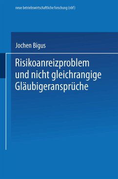 Risikoanreizproblem und nicht gleichrangige Gläubigeransprüche - Bigus, Jochen