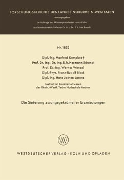 Die Sinterung zwangsgekrümelter Erzmischungen - Kempkes, Manfred;Schenck, Hermann;Wenzel, Werner