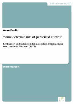 'Some determinants of perceived control' (eBook, PDF) - Paulini, Anke