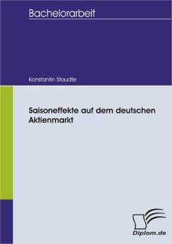 Saisoneffekte auf dem deutschen Aktienmarkt (eBook, PDF) - Staudte, Konstantin