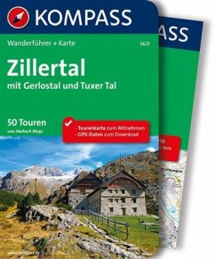 Kompass Wanderführer Zillertal mit Gerlostal und Tuxer Tal, m. Karte - Mayr, Herbert