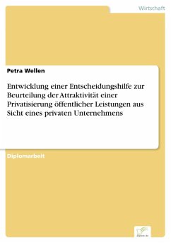 Entwicklung einer Entscheidungshilfe zur Beurteilung der Attraktivität einer Privatisierung öffentlicher Leistungen aus Sicht eines privaten Unternehmens (eBook, PDF) - Wellen, Petra