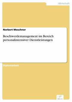 Beschwerdemanagement im Bereich personalintensiver Dienstleistungen (eBook, PDF) - Moschner, Norbert