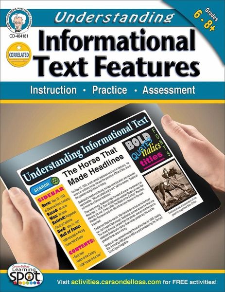 Understanding Informational Text Features, Grades 6 - 8 (eBook, PDF) Understanding Informational Text Features, Grades 6 - 8 (eBook, PDF)