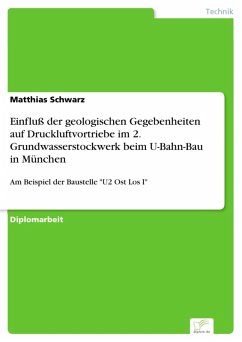 Einfluß der geologischen Gegebenheiten auf Druckluftvortriebe im 2. Grundwasserstockwerk beim U-Bahn-Bau in München (eBook, PDF) - Schwarz, Matthias