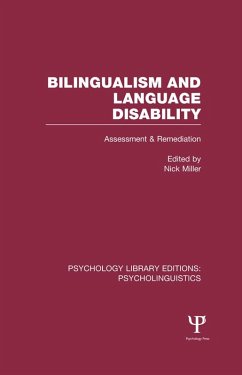Cover Bilingualism and Language Disability (PLE: Psycholinguistics) (eBook, ePUB)