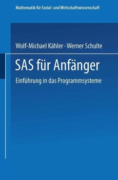 SAS für Anfänger - Kähler, Wolf-Michael