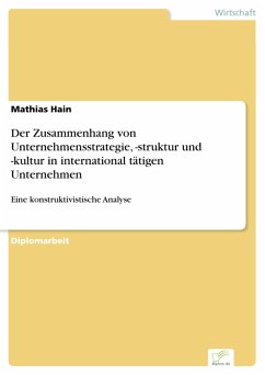 Der Zusammenhang von Unternehmensstrategie, -struktur und -kultur in international tätigen Unternehmen (eBook, PDF) - Hain, Mathias