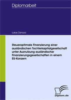 Steueroptimale Finanzierung einer ausländischen Tochterkapitalgesellschaft unter Ausnutzung ausländischer Finanzierungsgesellschaften in einem EU-Konzern (eBook, PDF) - Zanoza, Lukas