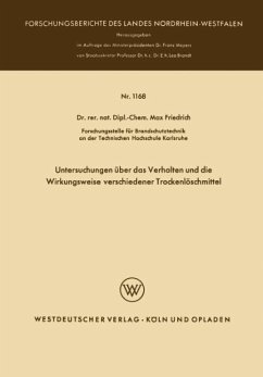 Untersuchungen über das Verhalten und die Wirkungsweise verschiedener Trockenlöschmittel - Friedrich, Max