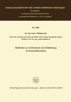 Methoden zur Zeitanalyse und Zeitplanung im Konstruktionsbüro - Hildebrandt, Franz