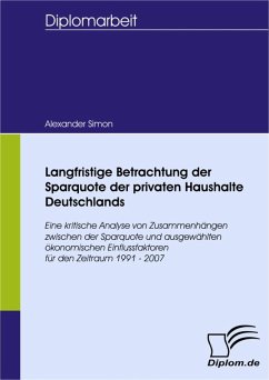 Langfristige Betrachtung der Sparquote der privaten Haushalte Deutschlands (eBook, PDF) - Simon, Alexander