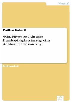 Going Private aus Sicht eines Fremdkapitalgebers im Zuge einer strukturierten Finanzierung (eBook, PDF) - Gerhardt, Matthias